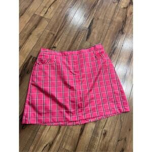 IZOD XFG pink plaid golf skort size 12